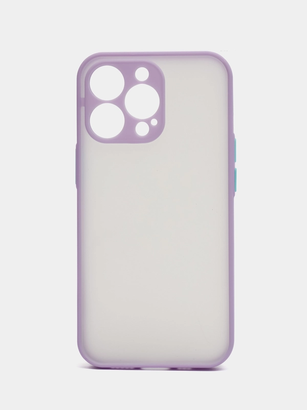 Накладка для IPhone 13 Pro (6,1), матовая, с цветными краями + защита камеры
