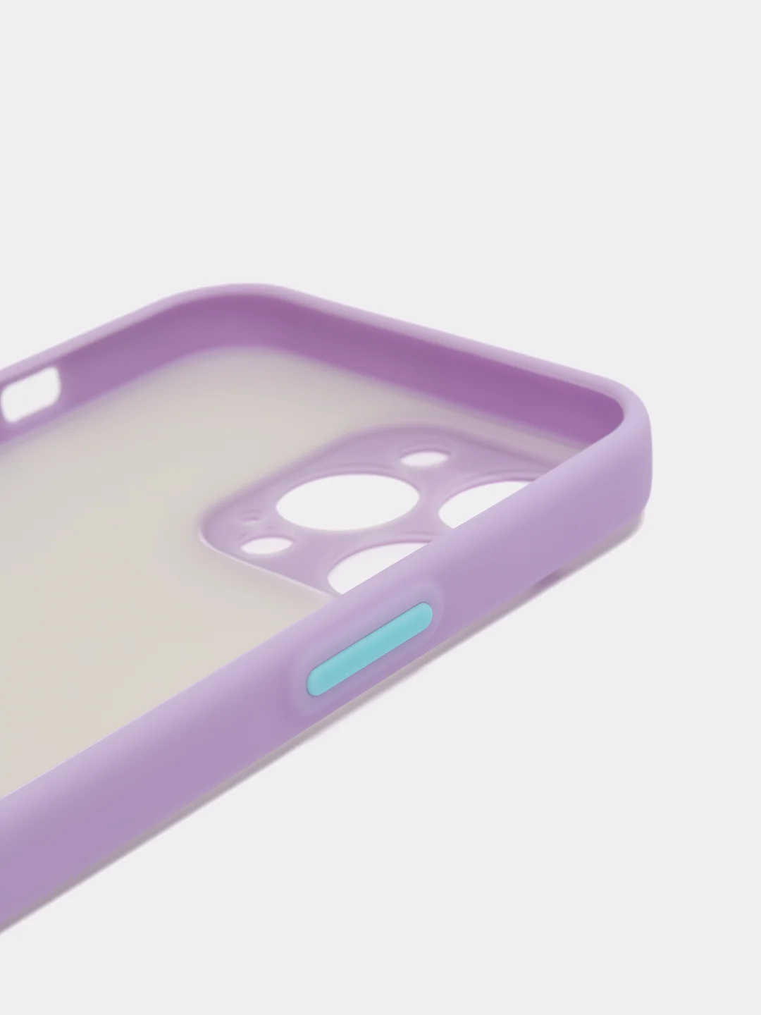 Сиреневый накладка для IPhone 13 Pro (6,1), матовая, с цветными краями + защита камеры