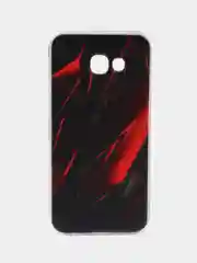 Красный силиконовый чехол на Samsung Galaxy A5 2017 / Самсунг A5 2017 с рисунком, защита камеры