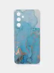 Светло-синий силиконовый чехол на Samsung Galaxy A54 5G / Самсунг A54 прозрачный, с рисунком