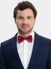 Бордовый галстук-бабочка