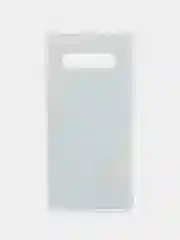 Светло-синий чехол на Samsung Galaxy S10 Plus / Самсунг S10 Plus прозрачный, с рисунком, защита камеры