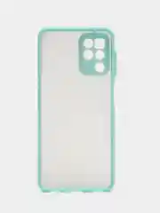 Бирюзовый накладка для Samsung A22 матовая с цветными краями, защита камеры