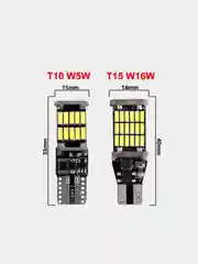 Красный габаритные светодиодные лампы T10 W5W 26SMD и T15 W16W на огни на габаритки и задний ход