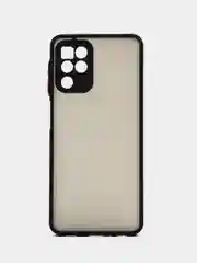 Черный накладка для Samsung A22 матовая с цветными краями, защита камеры