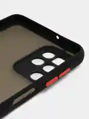 Черный накладка для Samsung A22 матовая с цветными краями, защита камеры