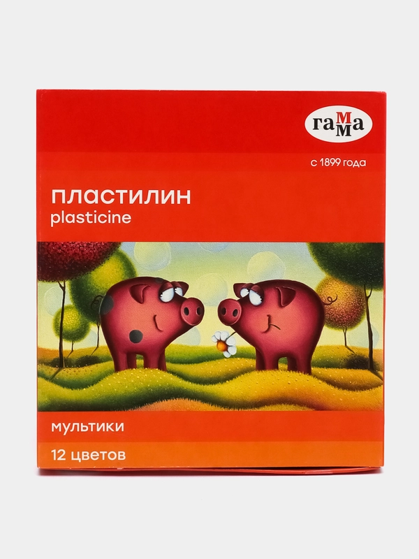 Пластилин 12 цветов 240 г, "Гамма" "Мультики", со стеком