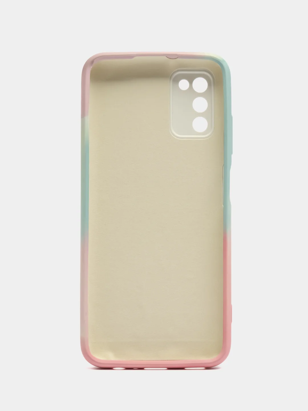 Бирюзовый накладка для Samsung A03S, силиконовая "Акварель"