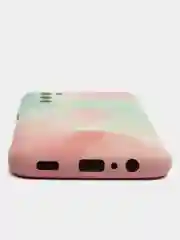 Бирюзовый накладка для Samsung A03S, силиконовая "Акварель"