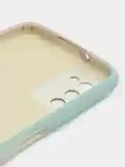 Бирюзовый накладка для Samsung A03S, силиконовая "Акварель"