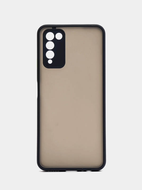 Накладка для Honor 10X Lite матовая с цветными краями, защита камеры, синий