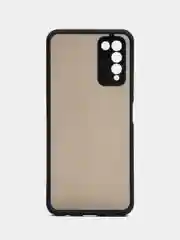 Накладка для Honor 10X Lite матовая с цветными краями, защита камеры, синий