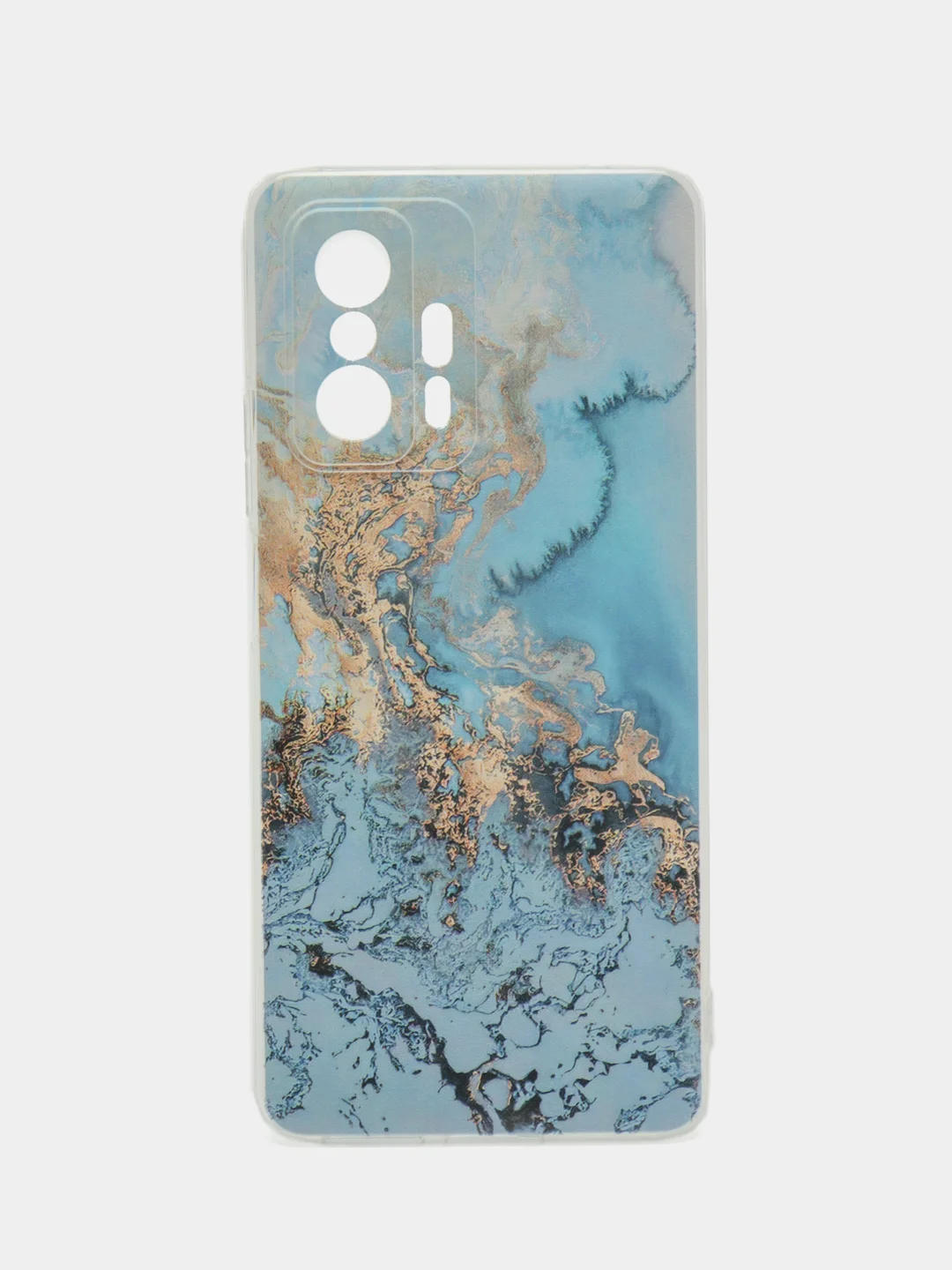 Голубой чехол на Xiaomi Mi 11T/11T Pro / Сяоми Ми 11T/11T Про с рисунком, защита камеры