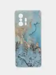 Голубой чехол на Xiaomi Mi 11T/11T Pro / Сяоми Ми 11T/11T Про с рисунком, защита камеры
