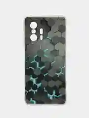 Бирюзовый чехол на Xiaomi Mi 11T/11T Pro / Сяоми Ми 11T/11T Про с рисунком, защита камеры
