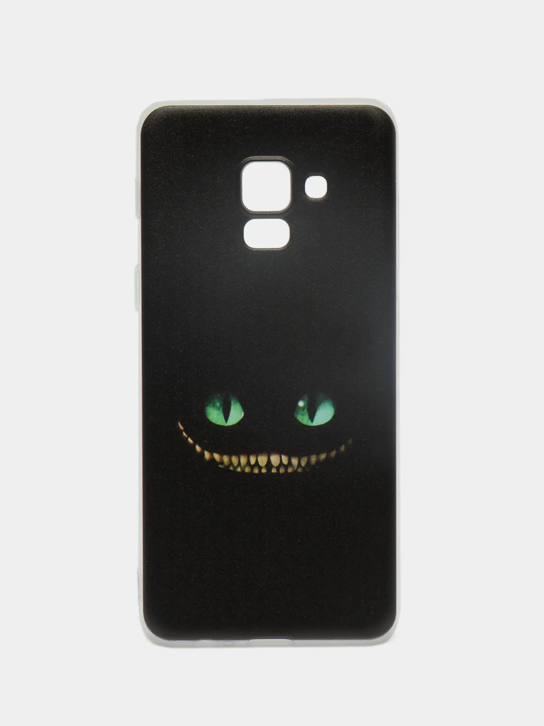 Черный силиконовый чехол на Samsung Galaxy A8 2018 / Самсунг A8 2018 с рисунком, защита камеры