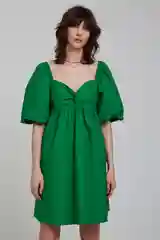 Зеленый платье женское  baby doll с расклешенным подолом Incity