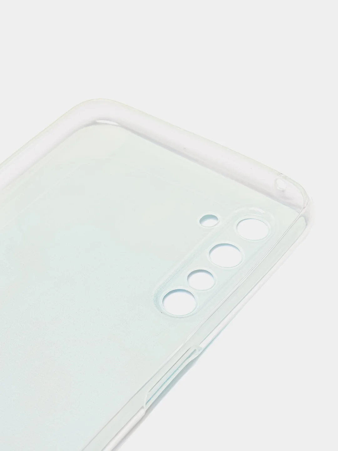 Светло-синий силиконовый чехол на Realme 6 Pro / Реалми 6 Про прозрачный, с рисунком, защита камеры