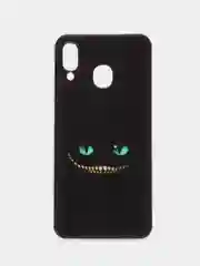 Черный силиконовый чехол на Samsung Galaxy A30/A20 / Самсунг А30/А20 с рисунком, защита камеры