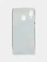 Светло-синий силиконовый чехол на Samsung Galaxy A30/A20 / Самсунг А30/А20 с рисунком, защита камеры
