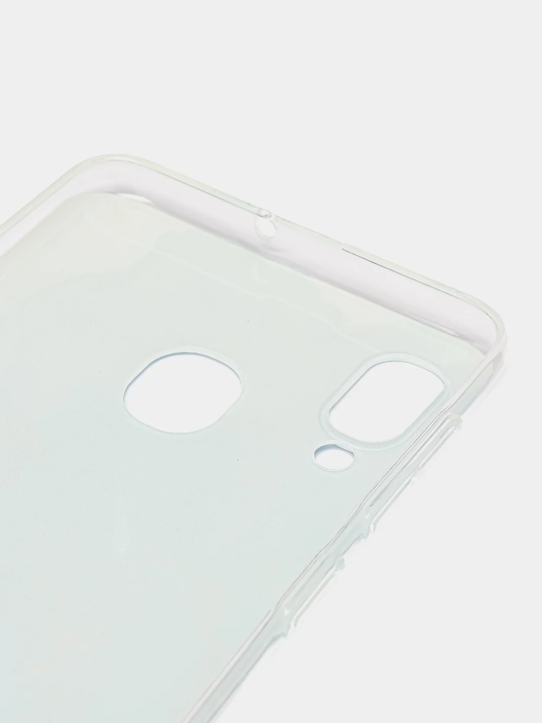 Светло-синий силиконовый чехол на Samsung Galaxy A30/A20 / Самсунг А30/А20 с рисунком, защита камеры