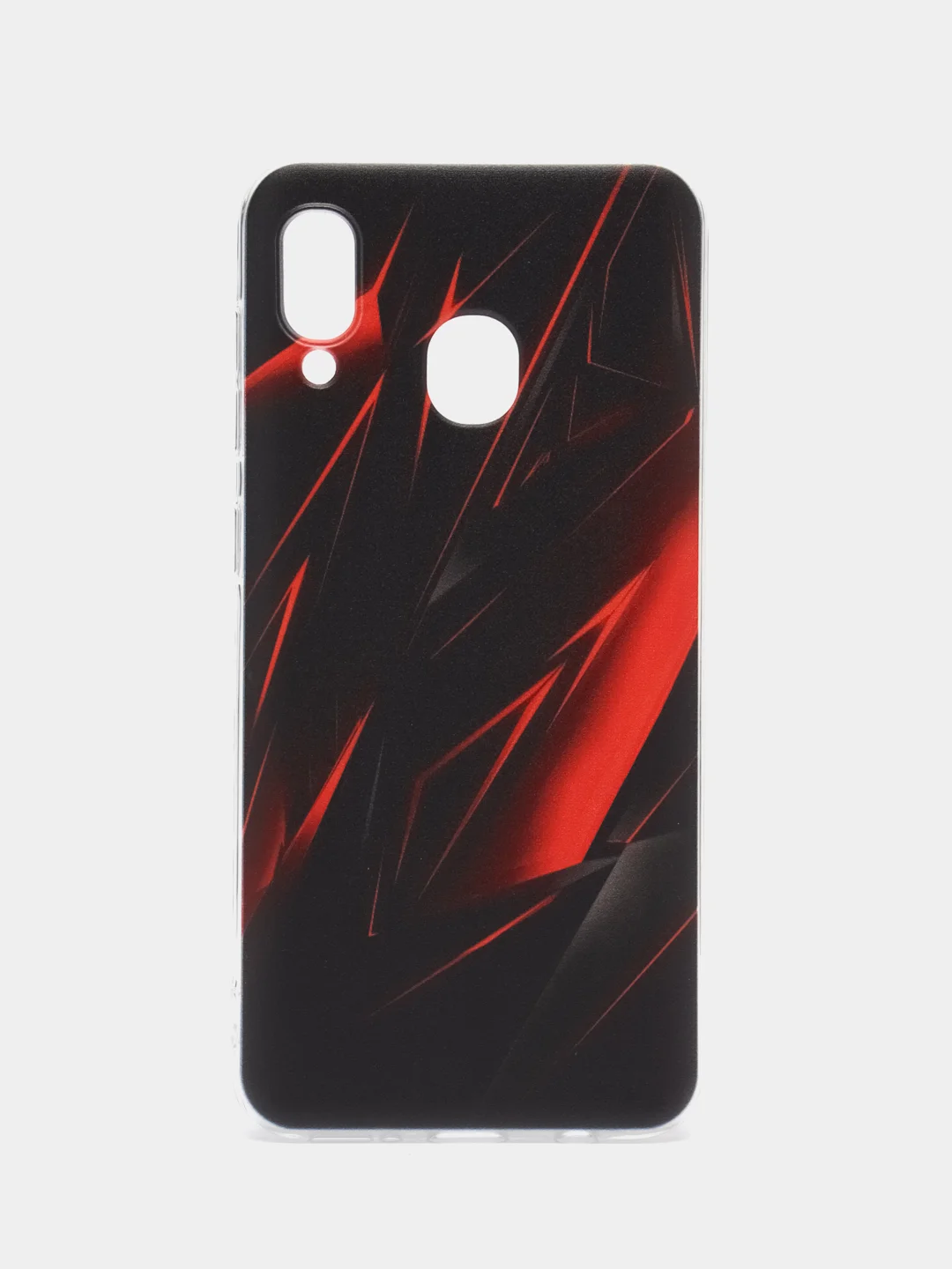 Красный силиконовый чехол на Samsung Galaxy A30/A20 / Самсунг А30/А20 с рисунком, защита камеры