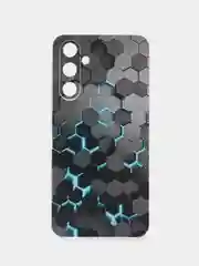 Бирюзовый силиконовый чехол на Samsung Galaxy A54 5G / Самсунг A54 прозрачный, с рисунком