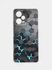 Бирюзовый чехол на Xiaomi Redmi Note 12 Pro Plus / Сяоми Редми Нот 12 Про плюс прозрачный с рисунком