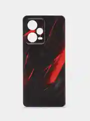 Красный чехол на Xiaomi Redmi Note 12 Pro Plus / Сяоми Редми Нот 12 Про плюс прозрачный с рисунком