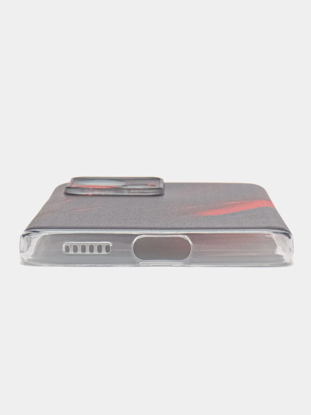 Красный чехол на Xiaomi Redmi Note 12 Pro Plus / Сяоми Редми Нот 12 Про плюс прозрачный с рисунком
