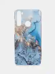 Голубой силиконовый чехол на Xiaomi Redmi Note 8 / Сяоми Редми Нот 8 с рисунком, защита камеры
