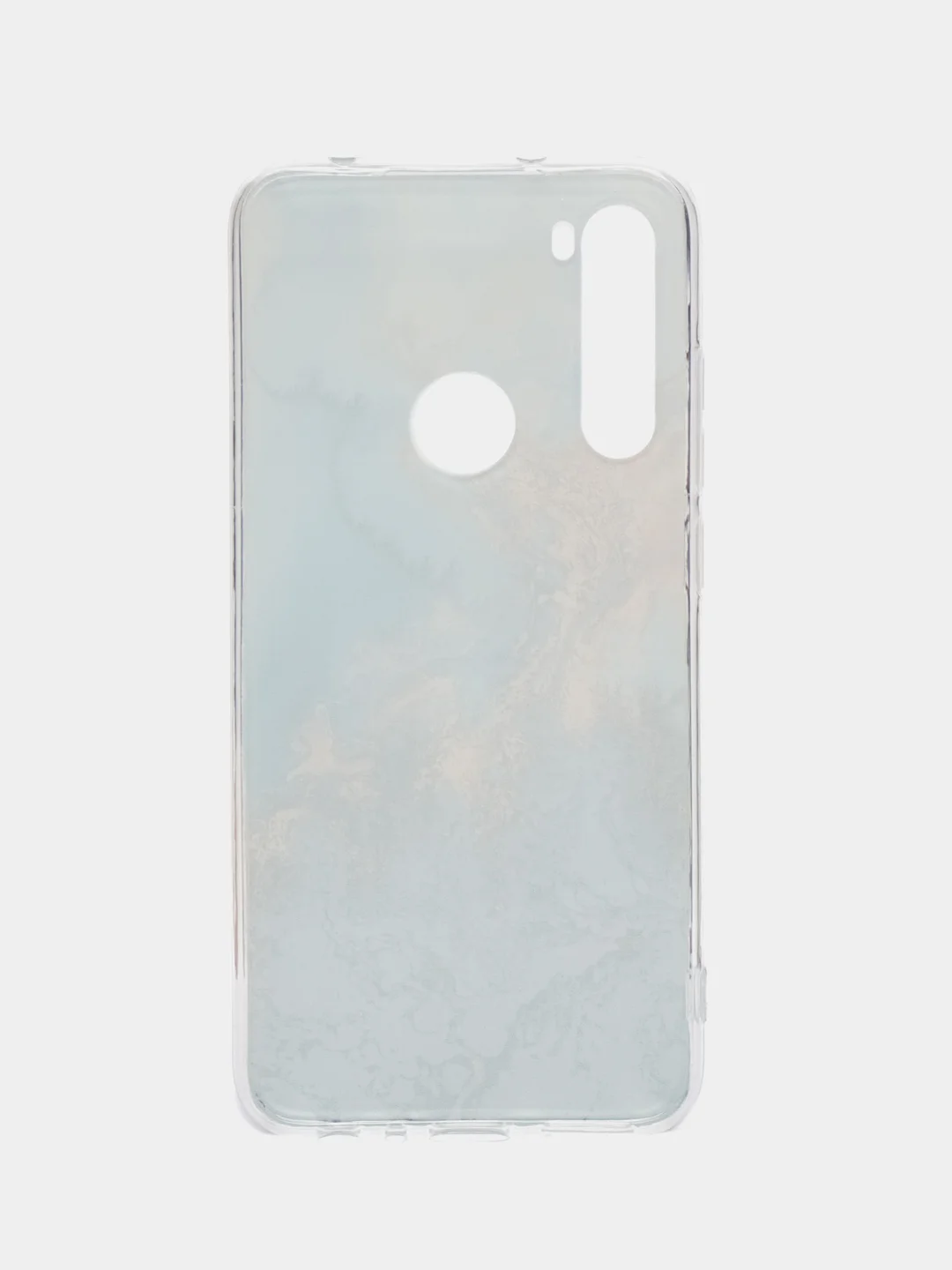 Голубой силиконовый чехол на Xiaomi Redmi Note 8 / Сяоми Редми Нот 8 с рисунком, защита камеры