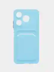 Голубой чехол для Tecno Spark 10/Spark 10C (Техно Спарк 10/10С), с карманом для карт