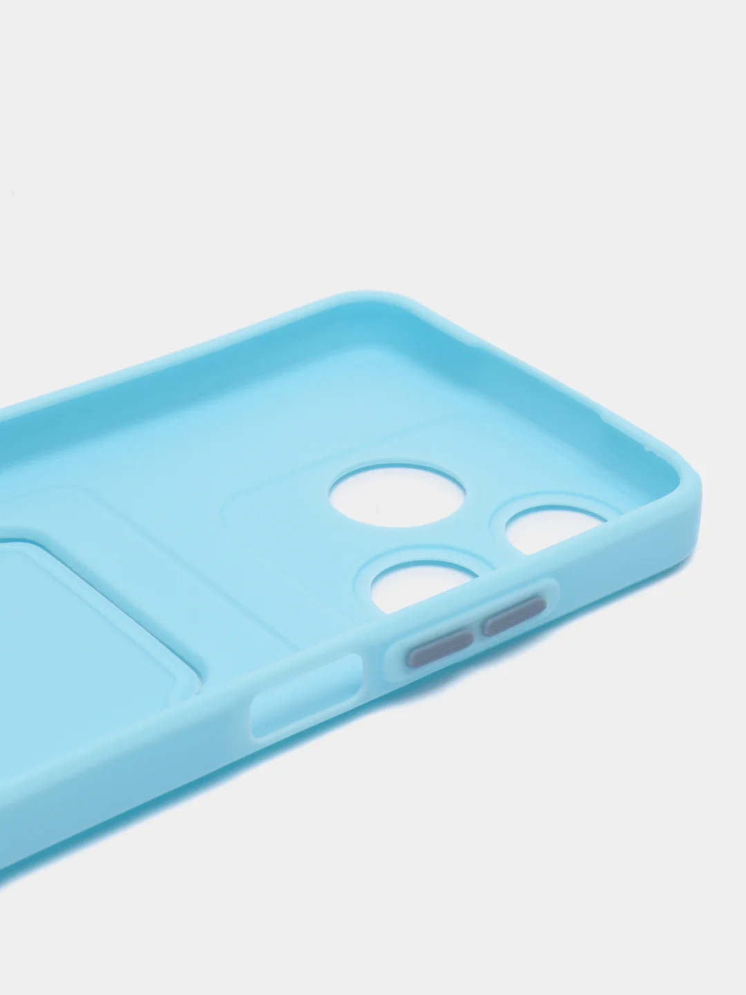 Голубой чехол для Tecno Spark 10/Spark 10C (Техно Спарк 10/10С), с карманом для карт