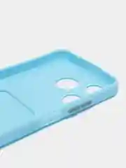 Голубой чехол для Tecno Spark 10/Spark 10C (Техно Спарк 10/10С), с карманом для карт