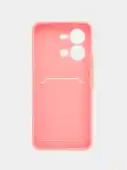 Пудровый чехол силиконовый для Vivo V25/V25E (Виво В25/В25Е), с карманом для карт