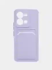 Лавандовый чехол силиконовый для Vivo V25/V25E (Виво В25/В25Е), с карманом для карт