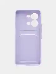 Лавандовый чехол силиконовый для Vivo V25/V25E (Виво В25/В25Е), с карманом для карт