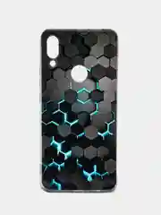 Бирюзовый чехол на Huawei P Smart Z/Honor 9X / Хонор 9Х прозрачный, с рисунком, защита камеры