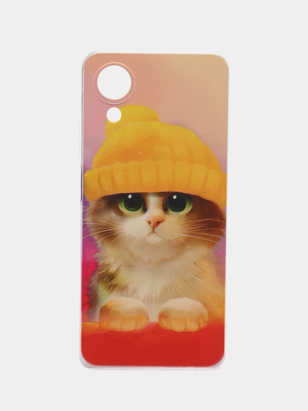 Силиконовый чехол на Oppo A17K/Оппо A17К, прозрачный, с рисунком, защита камеры