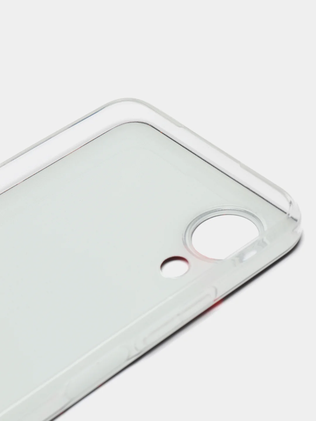 Красный силиконовый чехол на Oppo A17K/Оппо A17К, прозрачный, с рисунком, защита камеры