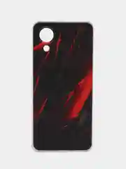 Красный силиконовый чехол на Oppo A17K/Оппо A17К, прозрачный, с рисунком, защита камеры