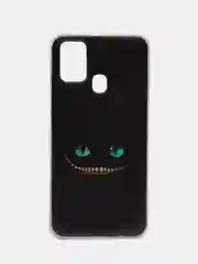 Черный силиконовый чехол на Samsung Galaxy M31 / Самсунг M31 с рисунком, защита камеры