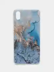 Голубой чехол на Huawei Honor 8S/Huawei Y5 2019 / Хуавей Y5 2019/Хонор 8S прозрачный, с рисунком