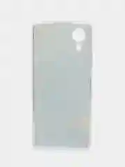 Светло-синий силиконовый чехол на Oppo A17K/Оппо A17К, прозрачный, с рисунком, защита камеры
