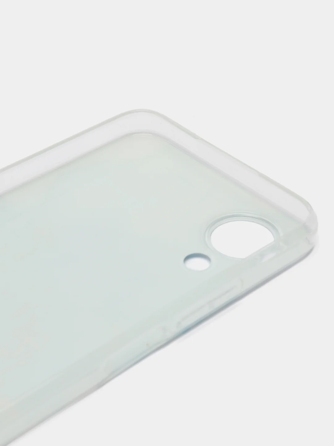 Светло-синий силиконовый чехол на Oppo A17K/Оппо A17К, прозрачный, с рисунком, защита камеры