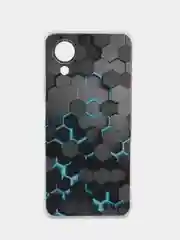 Бирюзовый силиконовый чехол на Oppo A17K/Оппо A17К, прозрачный, с рисунком, защита камеры