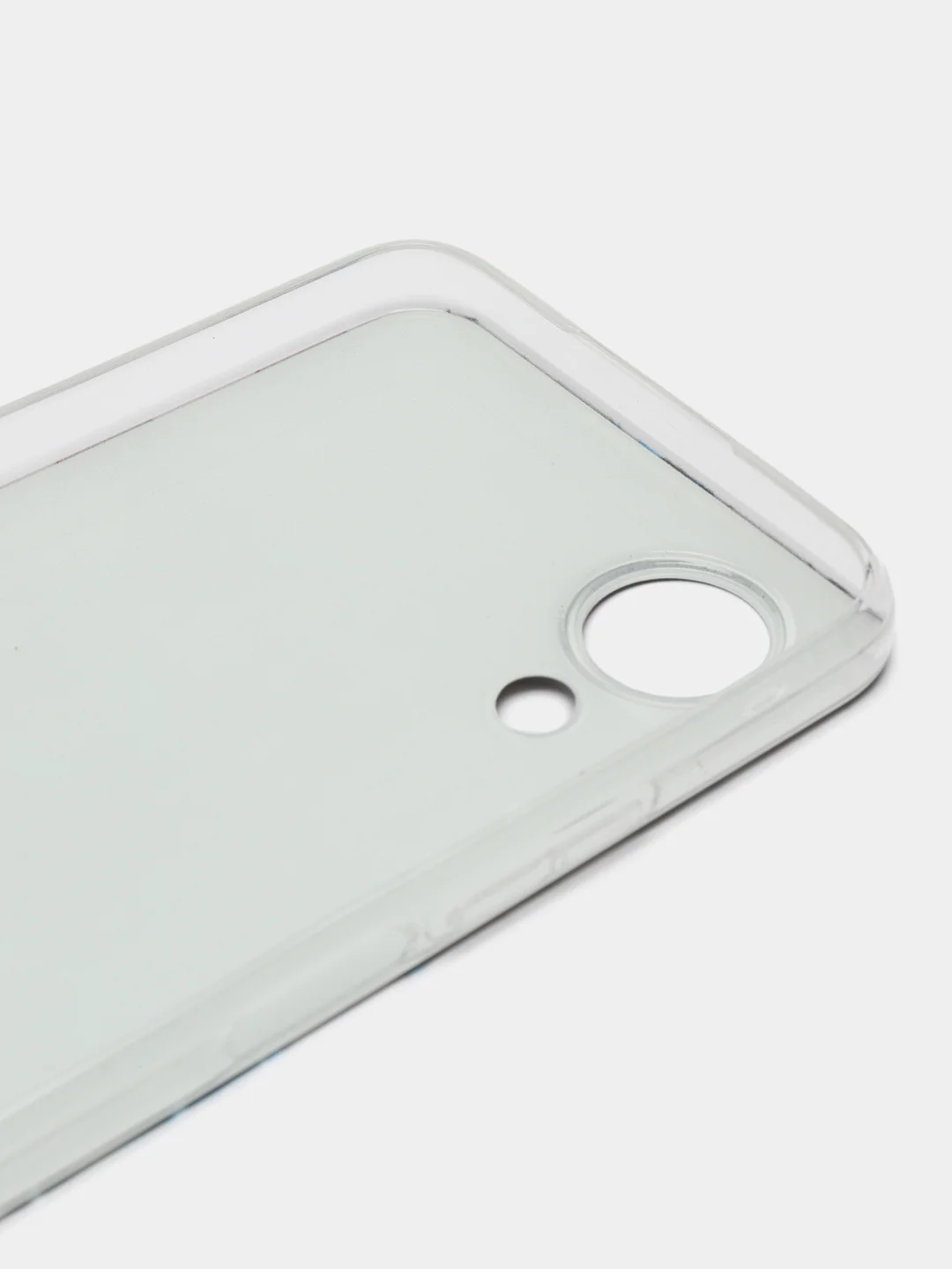 Бирюзовый силиконовый чехол на Oppo A17K/Оппо A17К, прозрачный, с рисунком, защита камеры