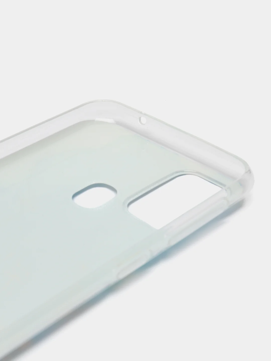 Светло-синий силиконовый чехол на Samsung Galaxy M31 / Самсунг M31 с рисунком, защита камеры
