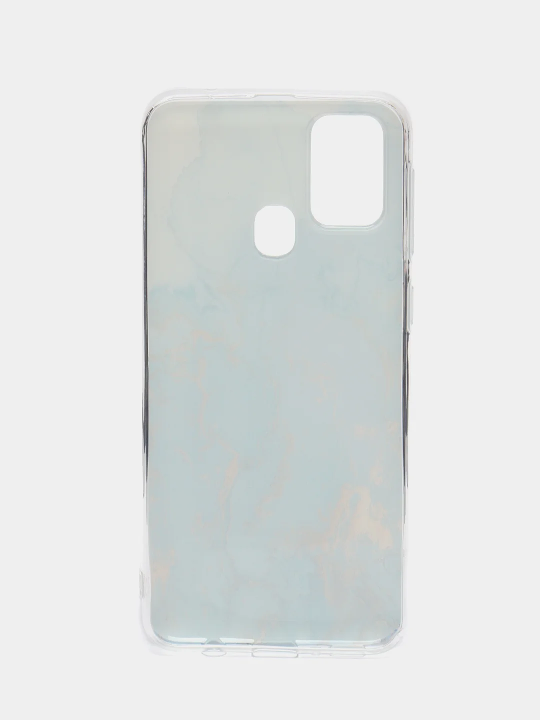 Светло-синий силиконовый чехол на Samsung Galaxy M31 / Самсунг M31 с рисунком, защита камеры